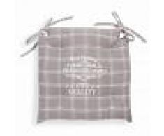 Maisons du Monde Cuscino da sedia in cotone grigio 40 x 40 cm PREMIUM