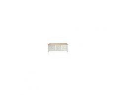 Maisons du Monde Cassapanca scolpita in legno massello di mango bianco effetto anticato Shiva