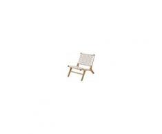 Maisons du Monde Poltrona da giardino in resina intrecciata motivi grafici bianchi e beige Kilimanjaro