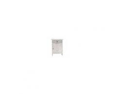 Maisons du Monde Comodino indiano bianco scolpito in massello di mango L 42 cm Namaste
