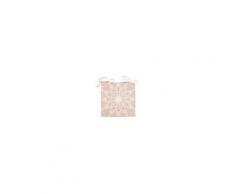 Maisons du Monde Cuscino per sedia in cotone rosa con motivo mandala bianco