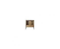 Maisons du Monde Credenza alta a 2 ante e 1 cassetto in legno massello di mango e vetro temprato Junter