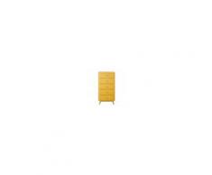 Maisons du Monde Cassettiera vintage giallo senape a 5 cassetti Sweet