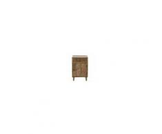 Maisons du Monde Comodino a 1 anta e 1 cassetto in legno massello di mango scolpito Anja