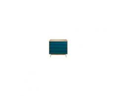 Maisons du Monde Cassettone vintage 4 cassetti blu petrolio Fjord