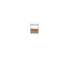 Maisons du Monde Scaffale da bar in mango e metallo nero con portabicchieri