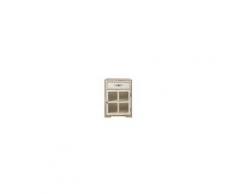 Maisons du Monde Comodino a un'anta e 1 cassetto in legno massello di pino bianco e vetro Kinfolk