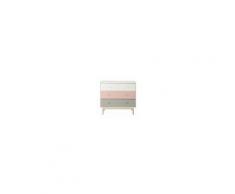 Maisons du Monde Comò vintage 3 cassetti bianco, rosa e grigio Blush