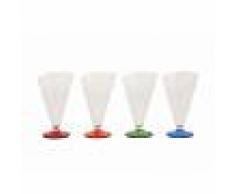 Galileo Tavola Set 4 coppe gelato Cono 210ml, multicolore