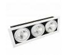 Silamp Portafaretto AR111 Orientabile 3x20w Completa di 3 Faretti LED Ghiera Silamp