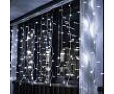 Silamp Ghirlanda a tenda 14 pendenti 140 led IP44 luce Bianca 3 metri GHI-140LED-WH