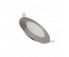 Silamp Faretto LED da incasso 6W rotondo slim bordo argento diametro 12cm
