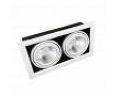 Silamp Portafaretto AR111 Orientabile 2x20w Completa di 2 Faretti LED Ghiera Silamp