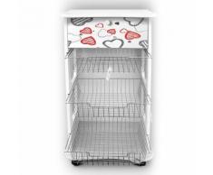 Carrello Multiuso Da Cucina In Legno 3 Ripiani Vezzani Hearts Bianco