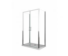 Box Doccia 3 Lati 75x100x75 Cm 2 Ante Battenti In Cristallo Trasparente 6mm H190 Ginelli Saloon
