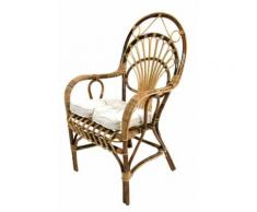Poltrona Alta Da Giardino In Rattan Con Cuscino 61x63h43/99cm Adami Sole