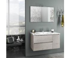 Mobile Da Bagno Sospeso Con Lavabo Specchio E Lampada A Led Tft Febe Rovere Naturale