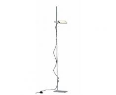 Lampada Da Terra Libro Orientabile Alluminio Piantana Grigia Led 15w Luce Calda Ambiente Led-book-pt-gr
