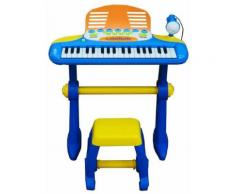 Pianola 37 Tasti Con Sgabello Mp3 E Registratore Kids Joy Gioca E Suona Azzurra