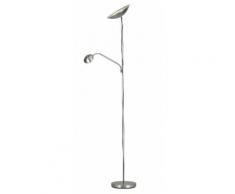 Piantana Lampada Lettura Flessibile Metallo Nikel Lampada Da Terra Led 19 Watt Luce Calda Ambiente I-demetra/pt