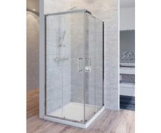 Box Doccia Angolare 70x75 Cm 2 Ante Scorrevoli In Cristallo Trasparente 6mm H195 Ol Docce Rapida