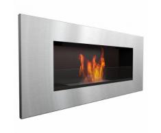 Camino A Bioetanolo Da Parete 90x40x16,2cm Con Vetro Flig Huston 2 Saty