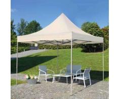 Gazebo Da Giardino In Alluminio E Ferro Richiudibile 3x3 Mt Vorghini Ecrù