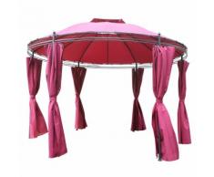 Gazebo Da Giardino In Acciaio Ø3,5 M Con Teli Laterali Bordeaux Miozzi