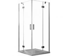 Box Doccia Angolare 80x80 Cm 2 Ante Battenti In Cristallo Trasparente 6mm H190 Fosterberg Herning