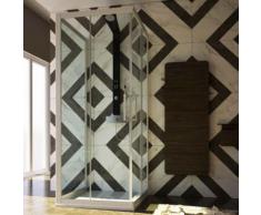 Box Doccia 3 Lati 90x75x75 Cm 2 Ante Scorrevoli In Cristallo Trasparente 6mm H190 Dorini Fox