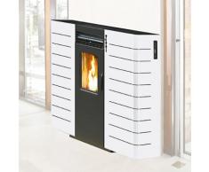 Stufa A Pellet Ad Aria 9,7 Kw 225 M3 Canalizzabile King Slim 10 Bianca
