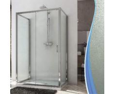 Box Doccia 3 Lati 80x110x80 Cm 1 Anta Scorrevole In Cristallo Opaco 6mm H185 Fosterberg Kolding Trio