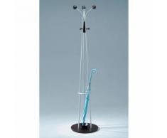 Appendiabiti In Acciaio E Legno Fumer Aron Silver/wenge