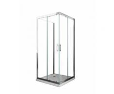 Box Doccia 3 Lati 100x140x100 Cm 2 Ante Scorrevoli In Cristallo Trasparente 6mm H190 Ginelli Sailor