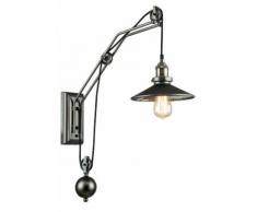 Applique Carrucole Rustica Metallo Vetro Specchio Lampada Da Parete E27 Ambiente I-arkita-ap