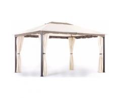 Gazebo Da Giardino 3x4 M In Ferro Con Tende My Garden Roma Ecrù