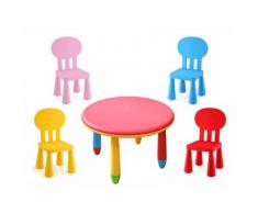 Tavolo Rotondo Ø 70 Cm Con 4 Sedie Per Bambini Plastica Kids Joy