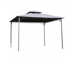 Gazebo Da Giardino 3x3x2.64m In Acciaio Nero Miozzi