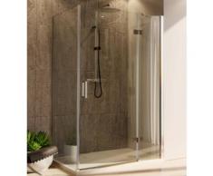 Box Doccia Angolare 100x80 Cm 1 Anta Battente In Cristallo Trasparente 8mm H195 Ol Docce Regina