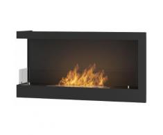Camino A Bioetanolo Da Incasso 90x45x24 Cm Dumas Corner 900 Left Nero Con Vetro