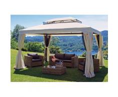 Gazebo Da Giardino In Alluminio 3x4m Vorghini Blind Ecrù