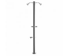Doccia Da Giardino Doppia 2 Rubinetti E Lavapiedi Ati Docce Mul-2r Inox Anodizzato