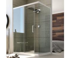 Box Doccia Angolare 90x150 Cm 1 Anta Scorrevole In Cristallo Trasparente 6mm H190 Dorini Unix Bianco