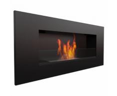 Camino A Bioetanolo Da Parete 90x40x16,2cm Con Vetro Flig Huston 2 Nero