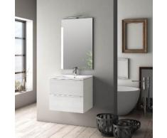 Mobile Da Bagno Sospeso Con Lavabo Specchio E Lampada A Led Tft Luna Bianco Rè Di Londra