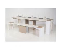 Panca Allungabile In Legno H49x40x58/302,5cm Itamoby Box Bianco Frassino E Corda