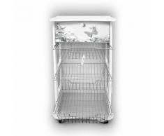 Carrello Multiuso Da Cucina In Legno 3 Ripiani Vezzani Butterfly Bianco