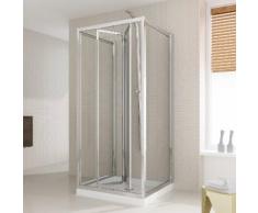Box Doccia 3 Lati 75x80x75 Cm 1 Anta A Libro In Cristallo Trasparente 6mm H198 Fosterberg Fyn Trio