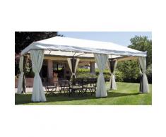 Gazebo Da Giardino In Alluminio 3x6m Vorghini Blind Ecrù