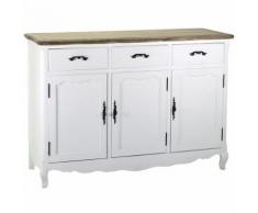 Credenza In Legno 3 Ante 3 Cassetti 126x45x88cm Adami Country Bianca